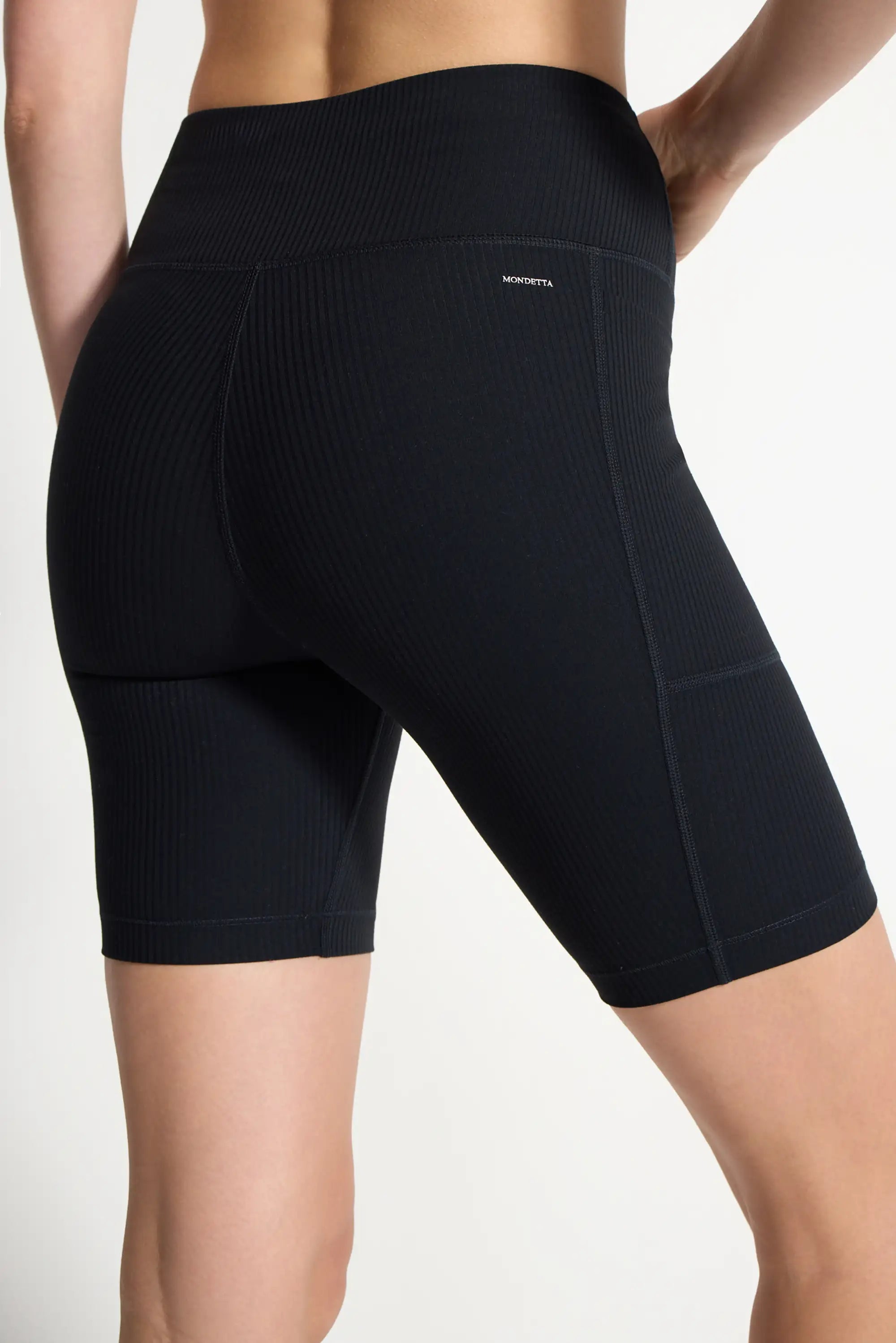 Women's Active Ribbed Biker Short - Black