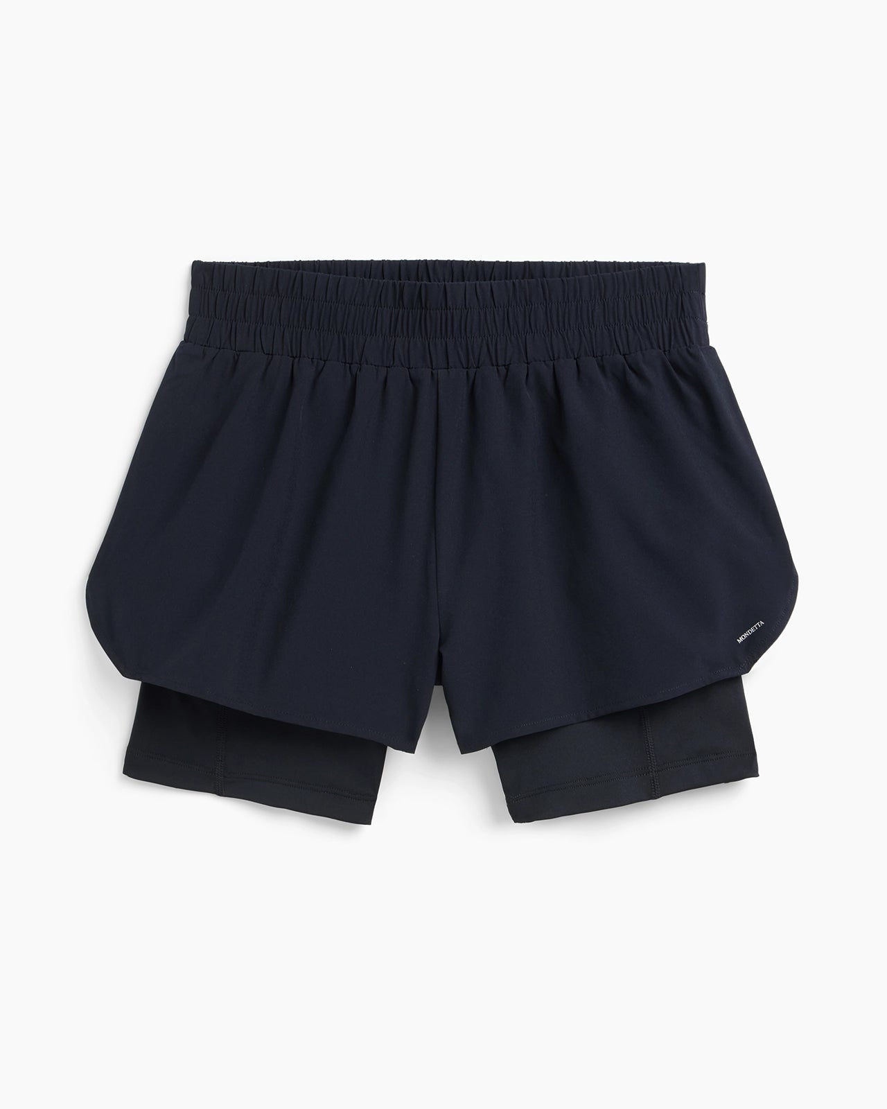 The Built-In Liner GRS Certified Recycled Poly 3.5" Run Short - Black/White