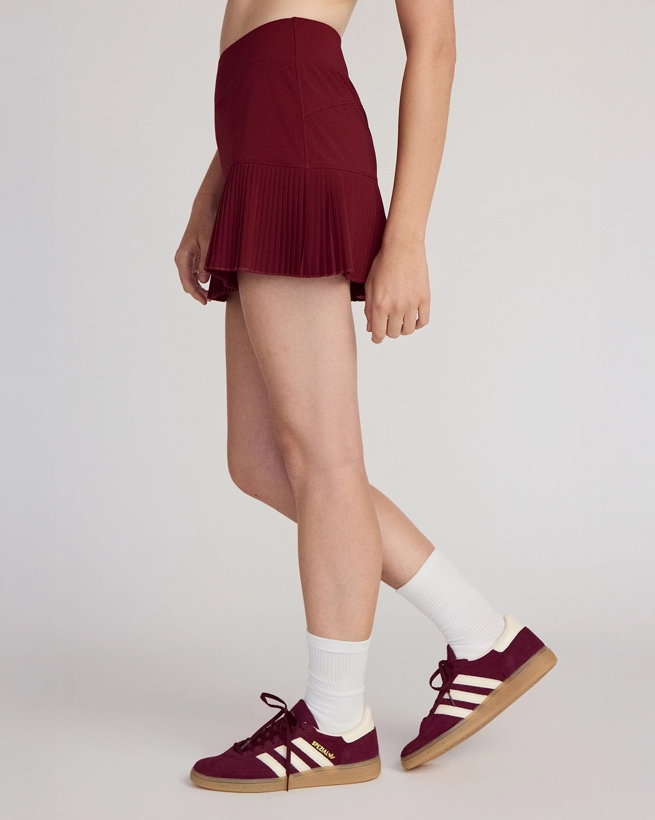 The Pleated Built-In Liner GRS Certified Recycled Polyester Skort - Cabernet