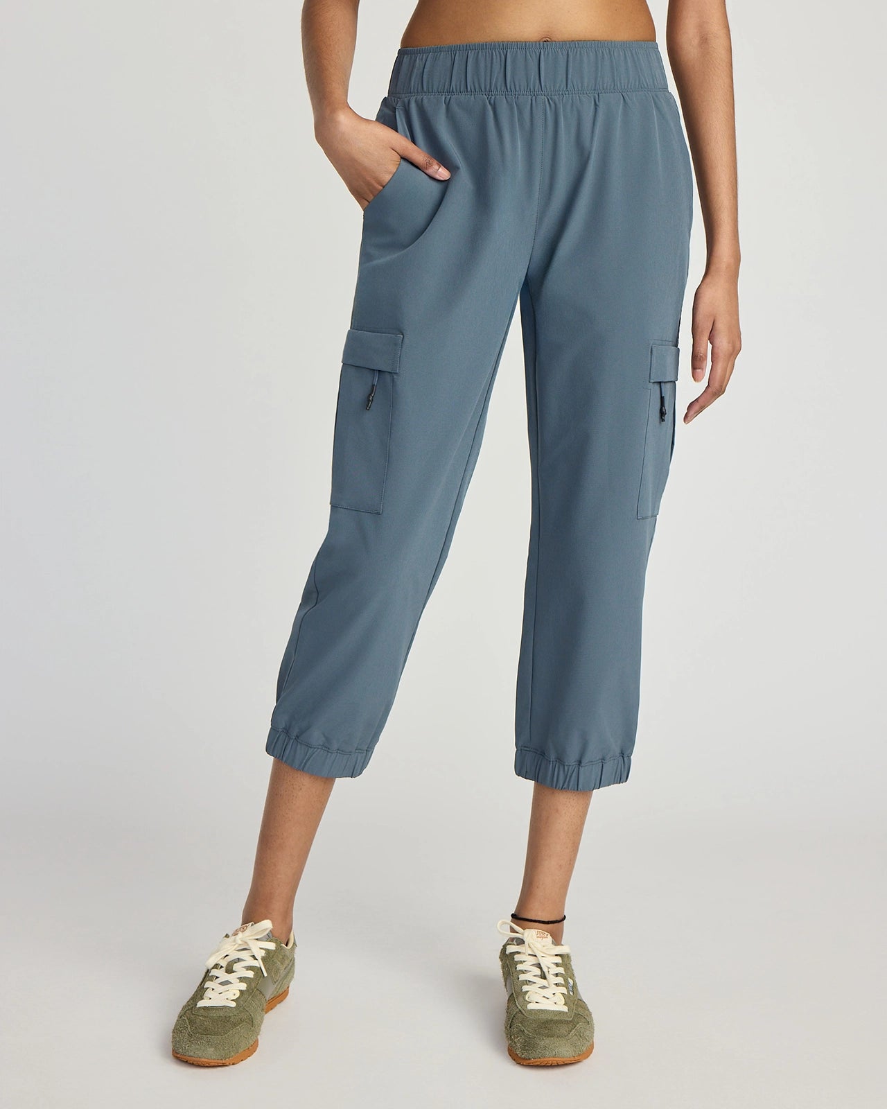 The Light Stretch GRS Certified Recycled Poly Capri - Dark Slate