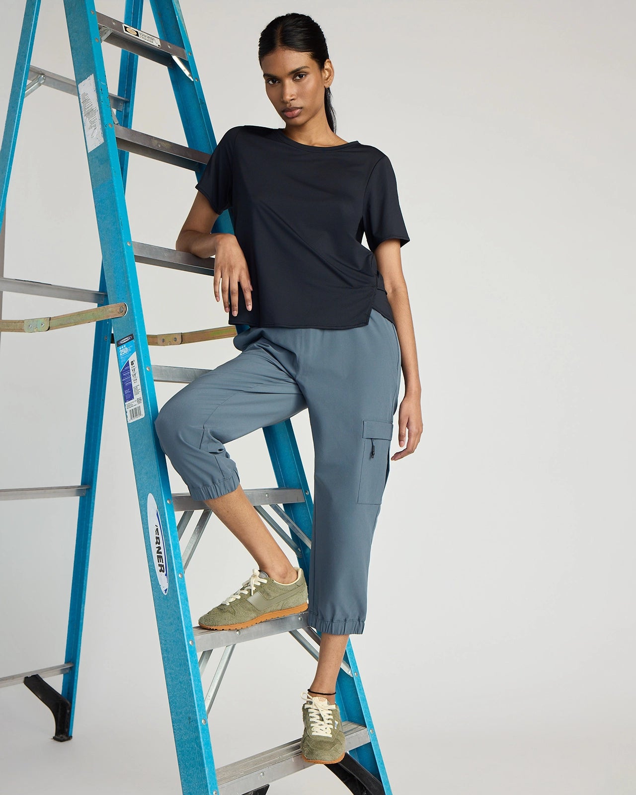 The Light Stretch GRS Certified Recycled Poly Capri - Dark Slate