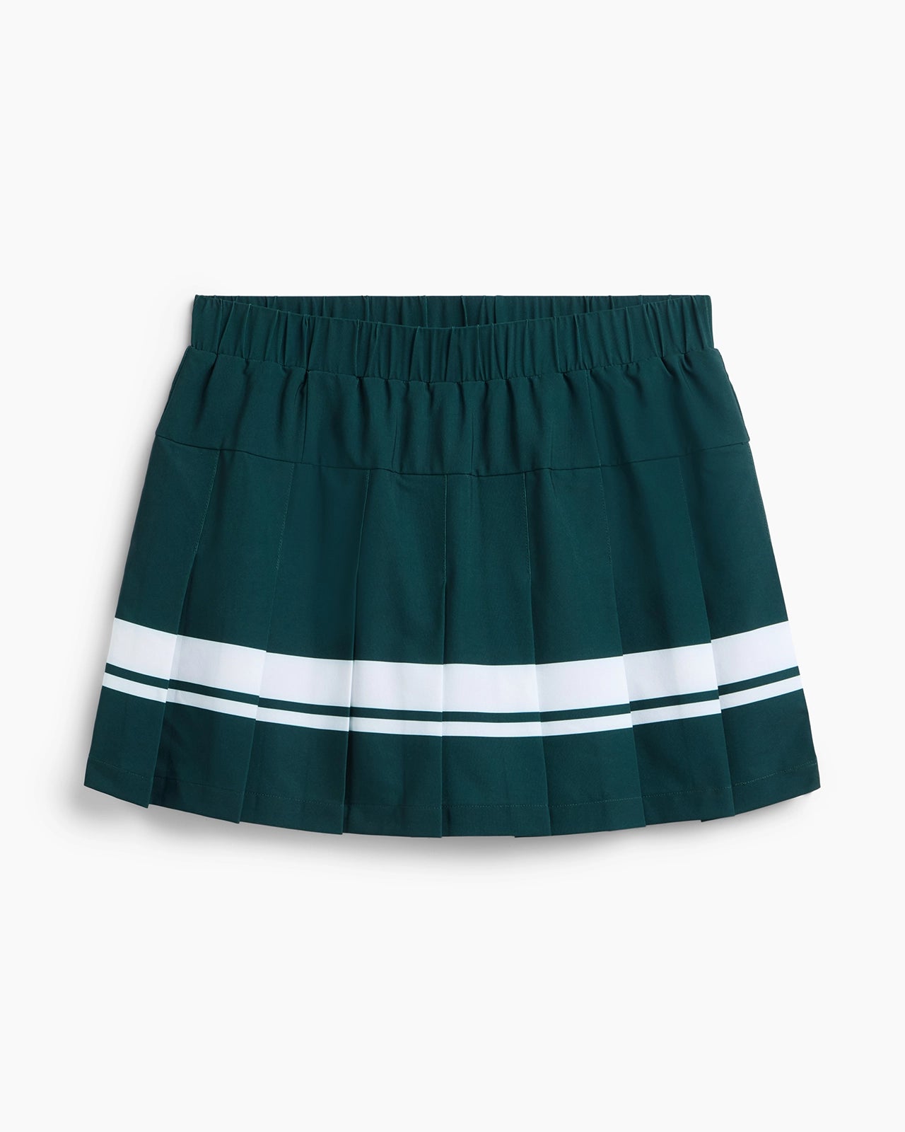 The Built-In Liner GRS Certified Recycled Polyester Varsity Stripe Skort - Pine Grove/White
