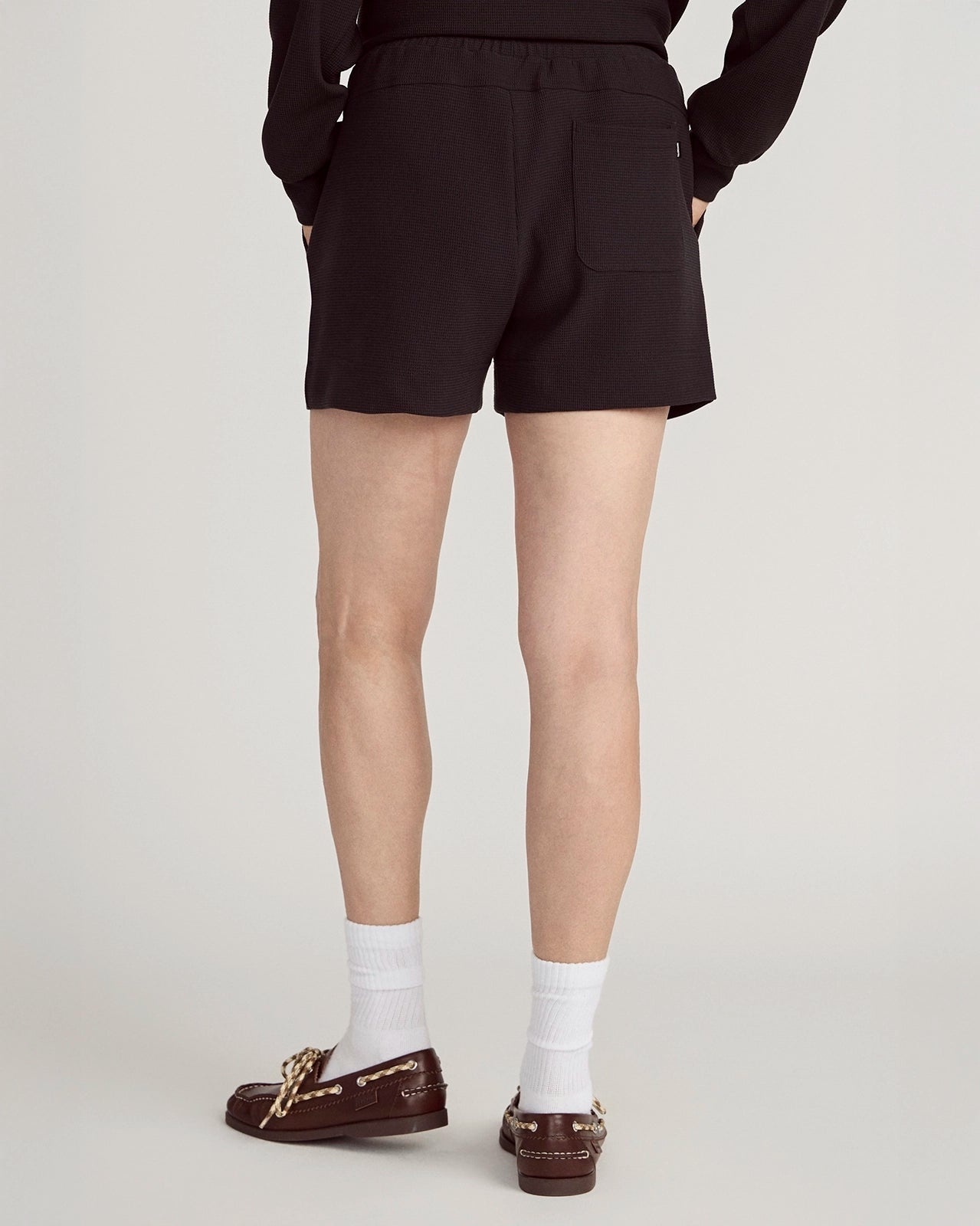 The Soft Luxe GRS Certified Recycled Polyester Waffle 3.5" Short - Black