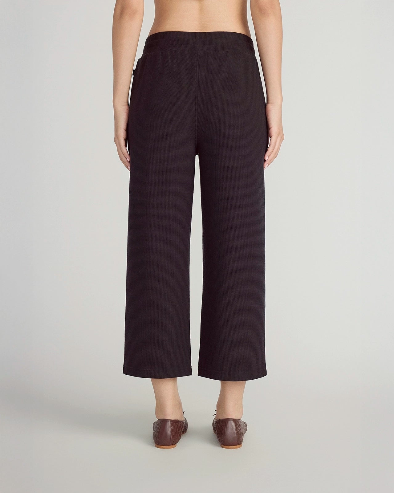 The Light Stretch GRS Certified Recycled Polyester Waffle Capri - Black