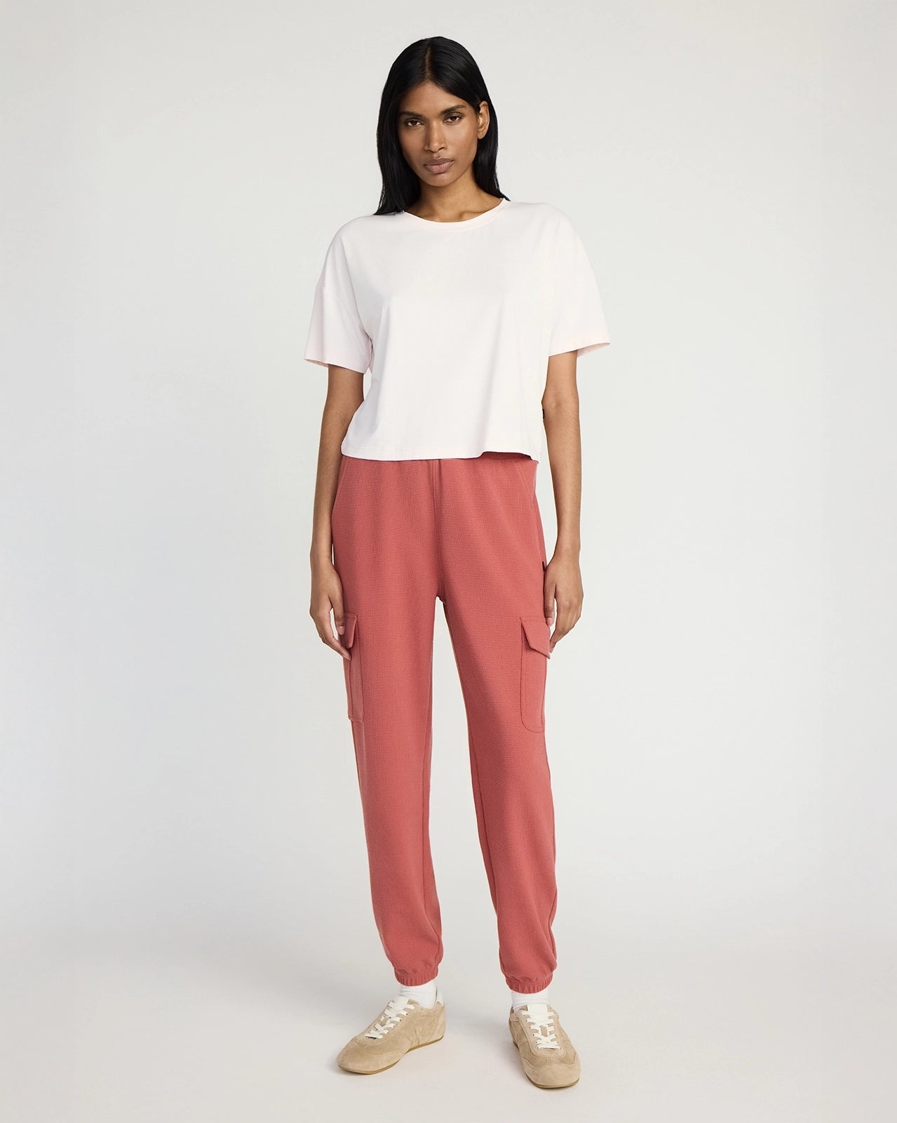 The Light Stretch GRS Certified Recycled Polyester Waffle Jogger - Marsala