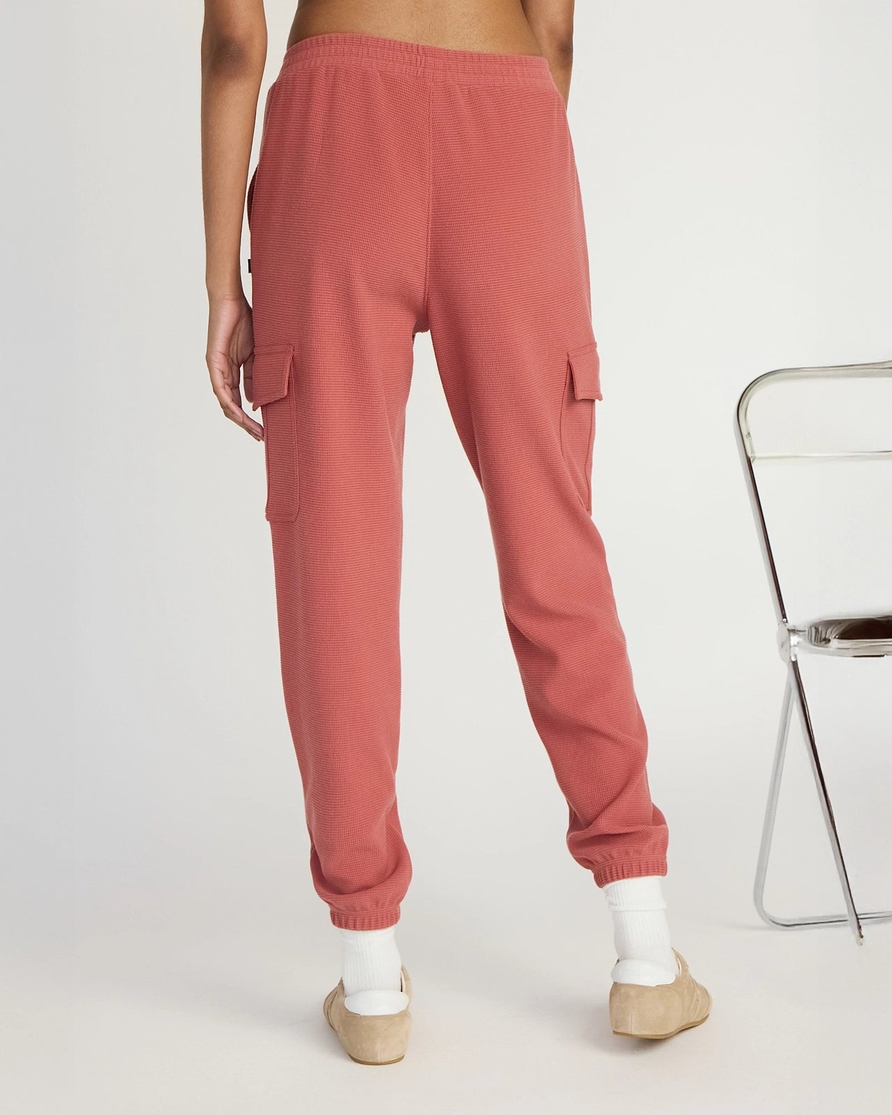 The Light Stretch GRS Certified Recycled Polyester Waffle Jogger - Marsala