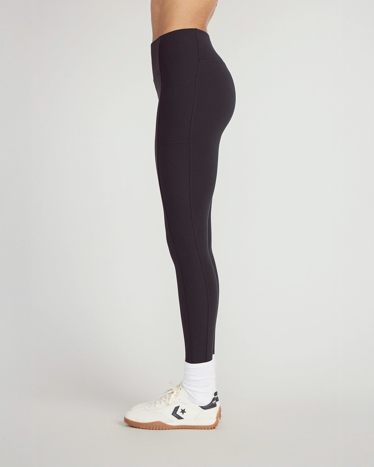 The Active Stretch GRS Certified Recycled Nylon Piping Detail Legging - Black