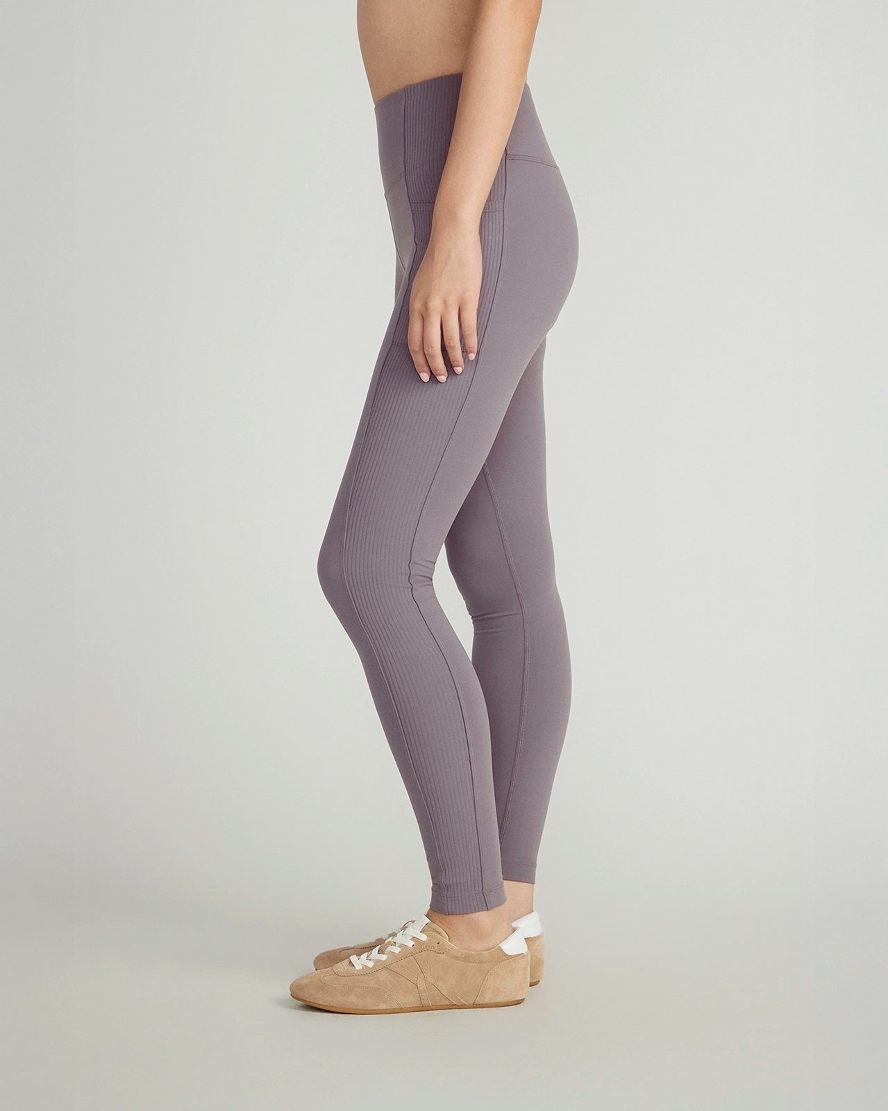 The Active Stretch GRS Certified Recycled Nylon Piping Detail Legging - Purple