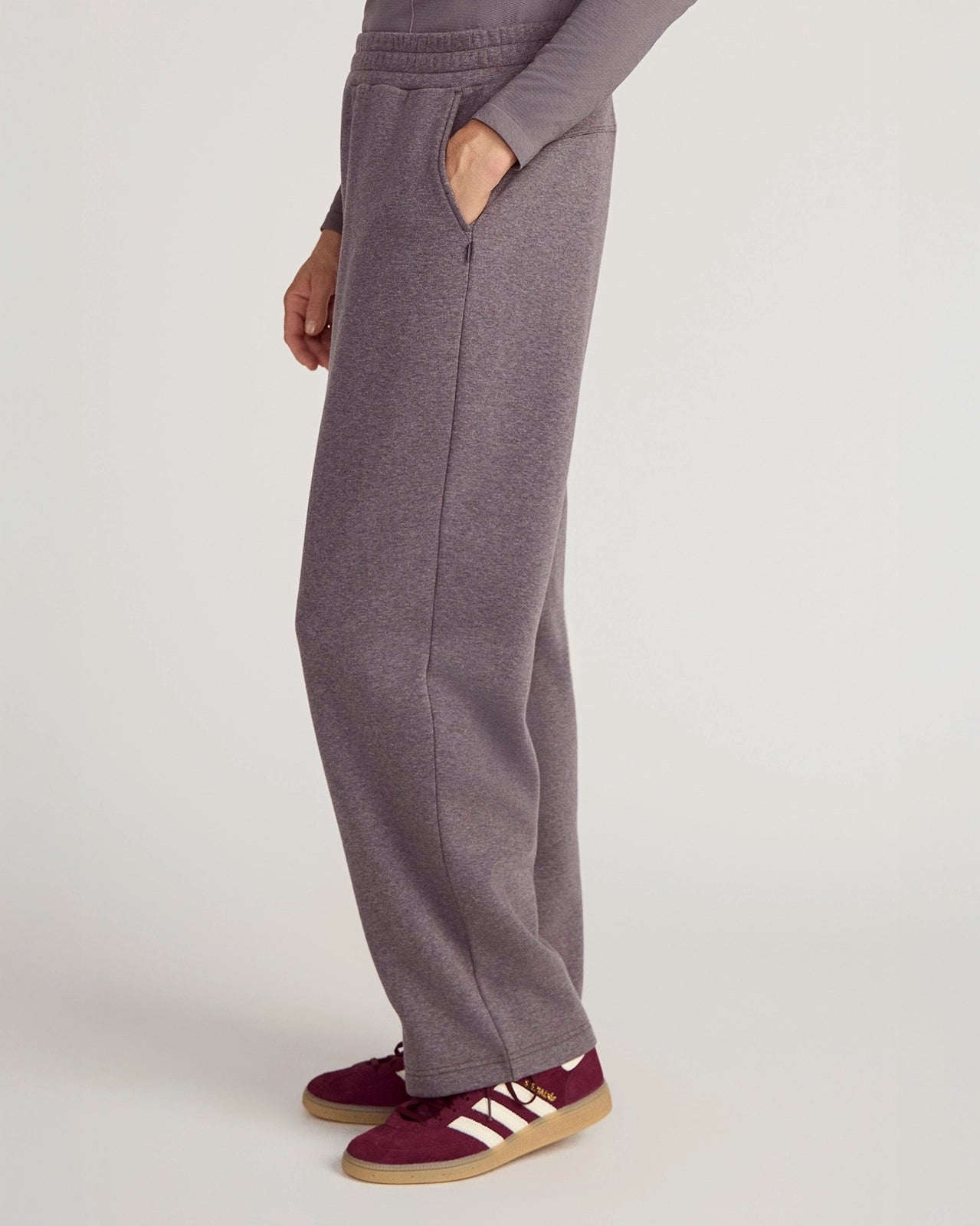 The Soft Warm GRS Certified Recycled Poly + Organic Cotton Fleece Pant - Excalibur Purple