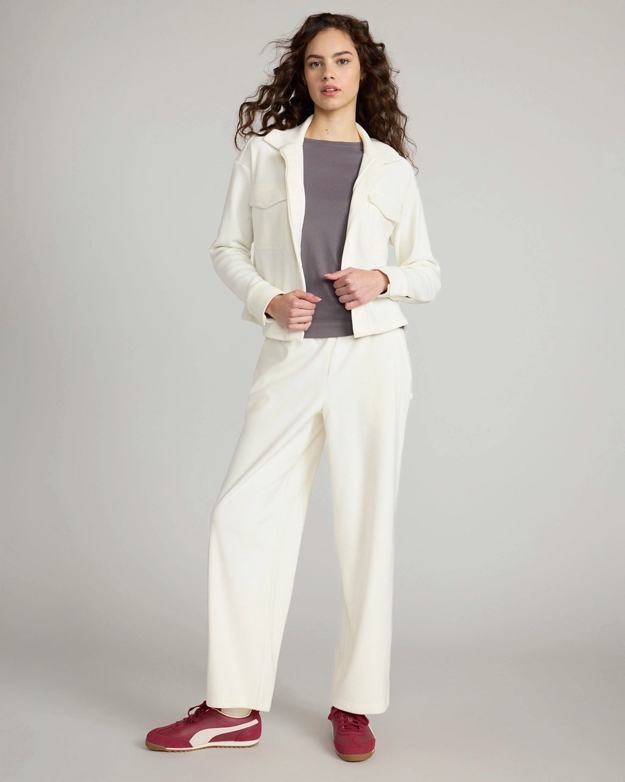 The Warm Stretch GRS Certified Recycled Poly Corduroy Pant - White