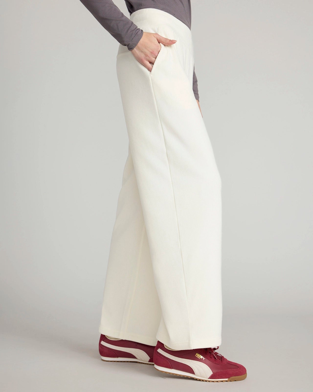 The Warm Stretch GRS Certified Recycled Poly Corduroy Pant - White