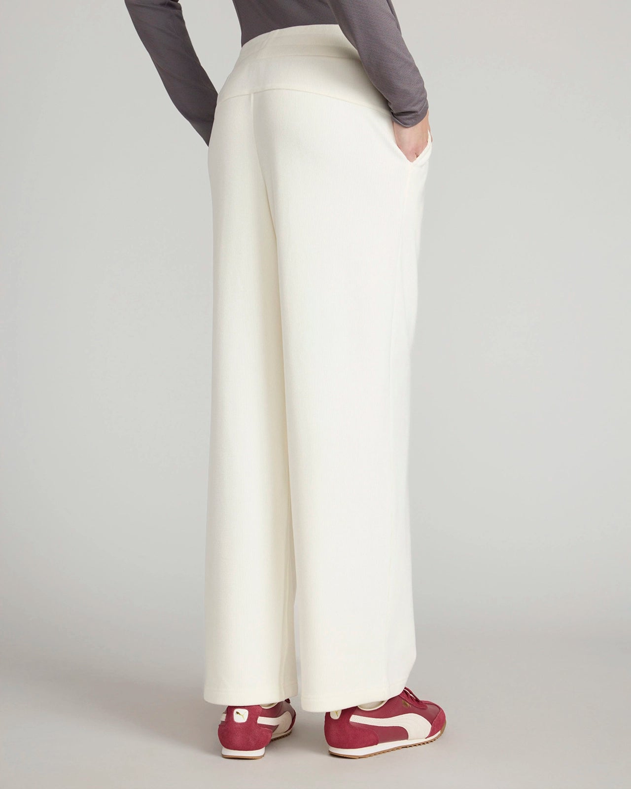 The Warm Stretch GRS Certified Recycled Poly Corduroy Pant - White