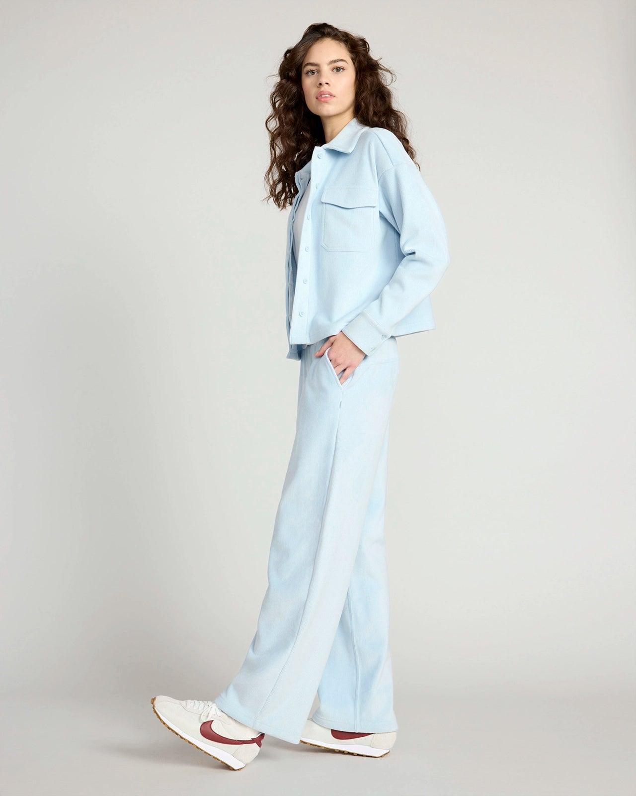 The Warm Stretch GRS Certified Recycled Poly Corduroy Pant - Light Blue