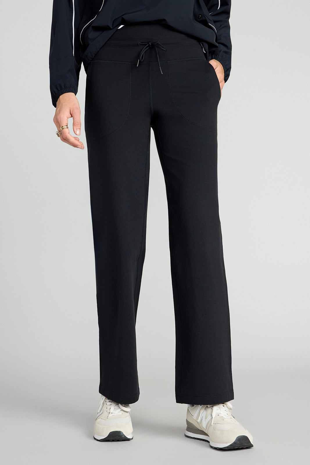 The Warm Stretch GRS Certified Recycled Poly Straight Leg Pant - Black