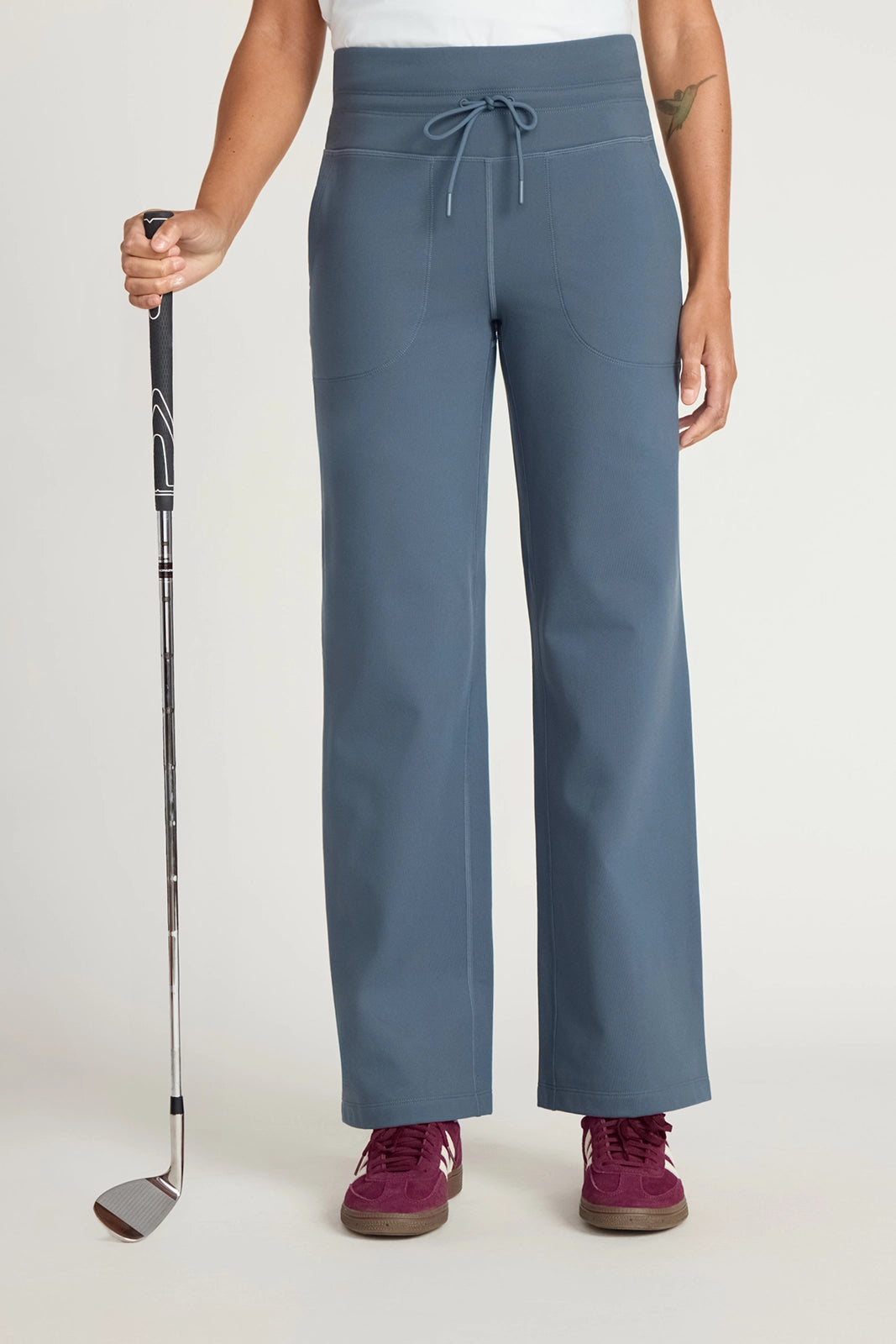 The Warm Stretch GRS Certified Recycled Poly Straight Leg Pant - Bluish Grey