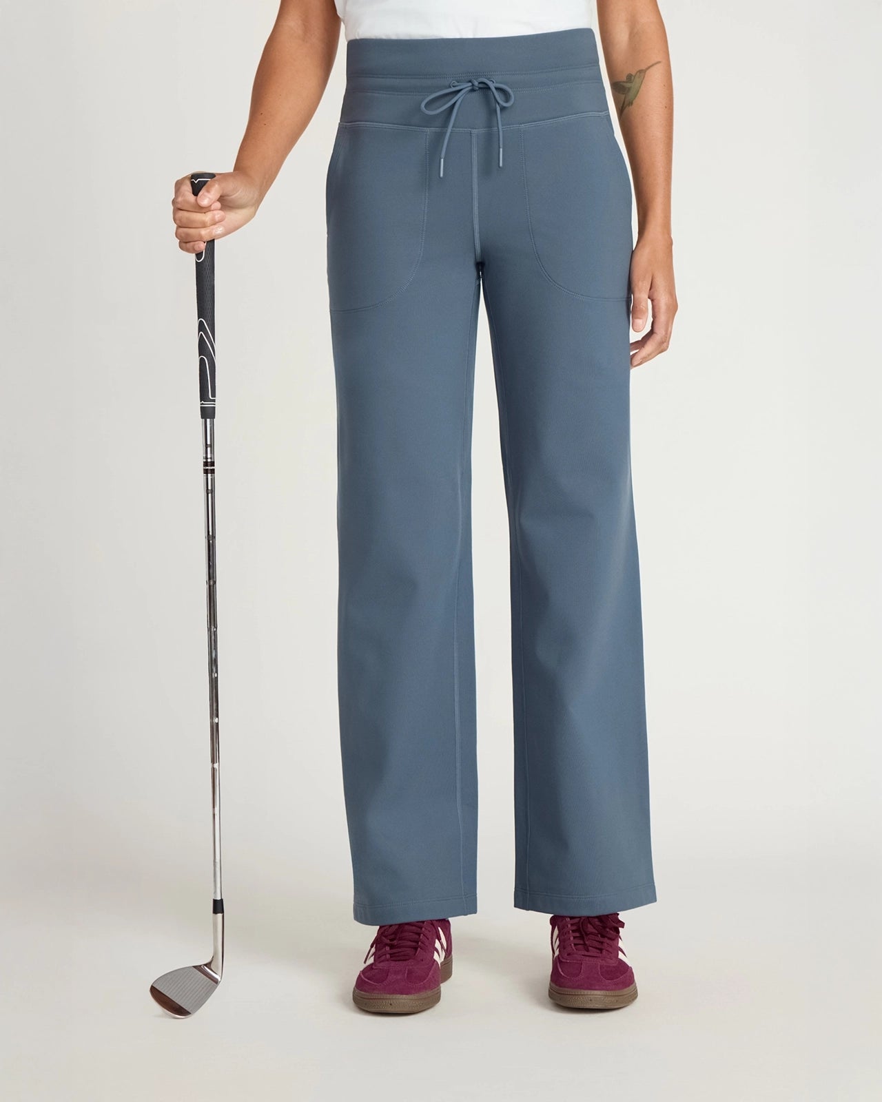 The Warm Stretch GRS Certified Recycled Poly Straight Leg Pant - Bluish Grey