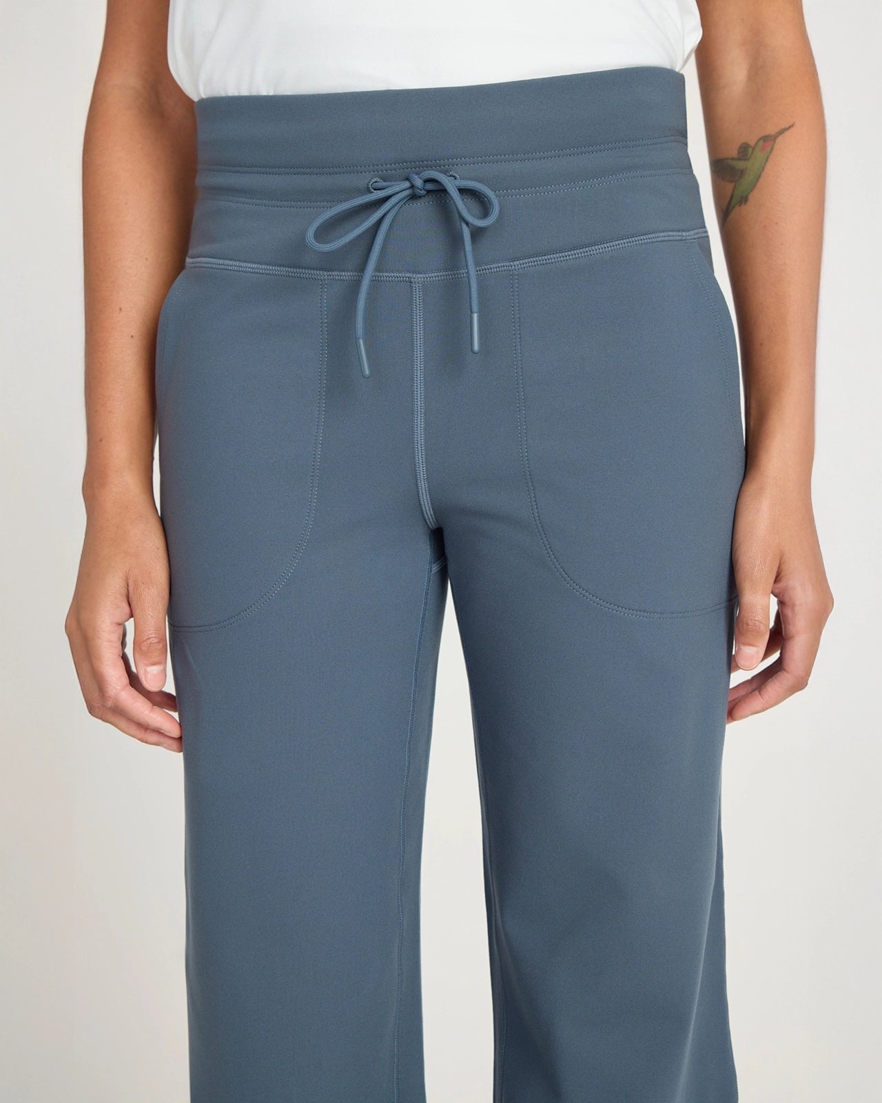 The Warm Stretch GRS Certified Recycled Poly Straight Leg Pant - Bluish Grey