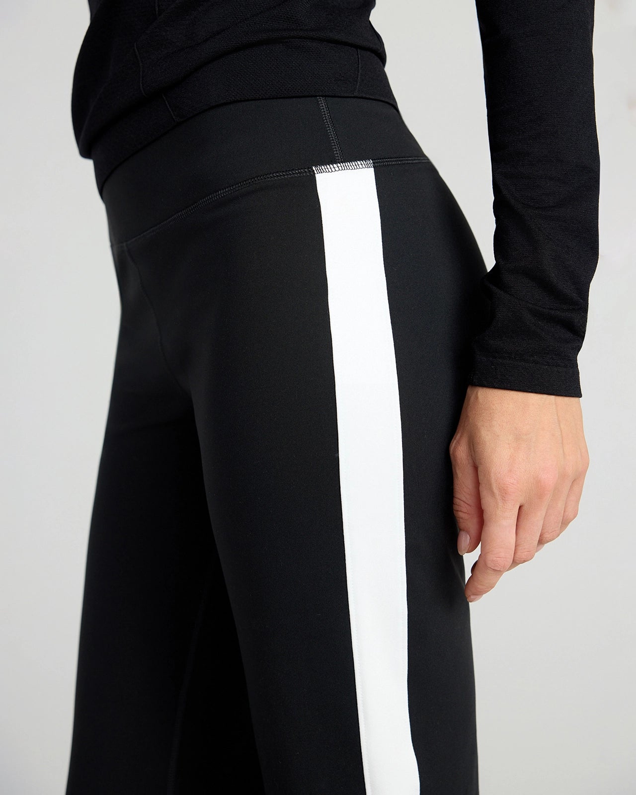 The Stretch GRS Certified Recycled Poly Flared Pant - Black & White