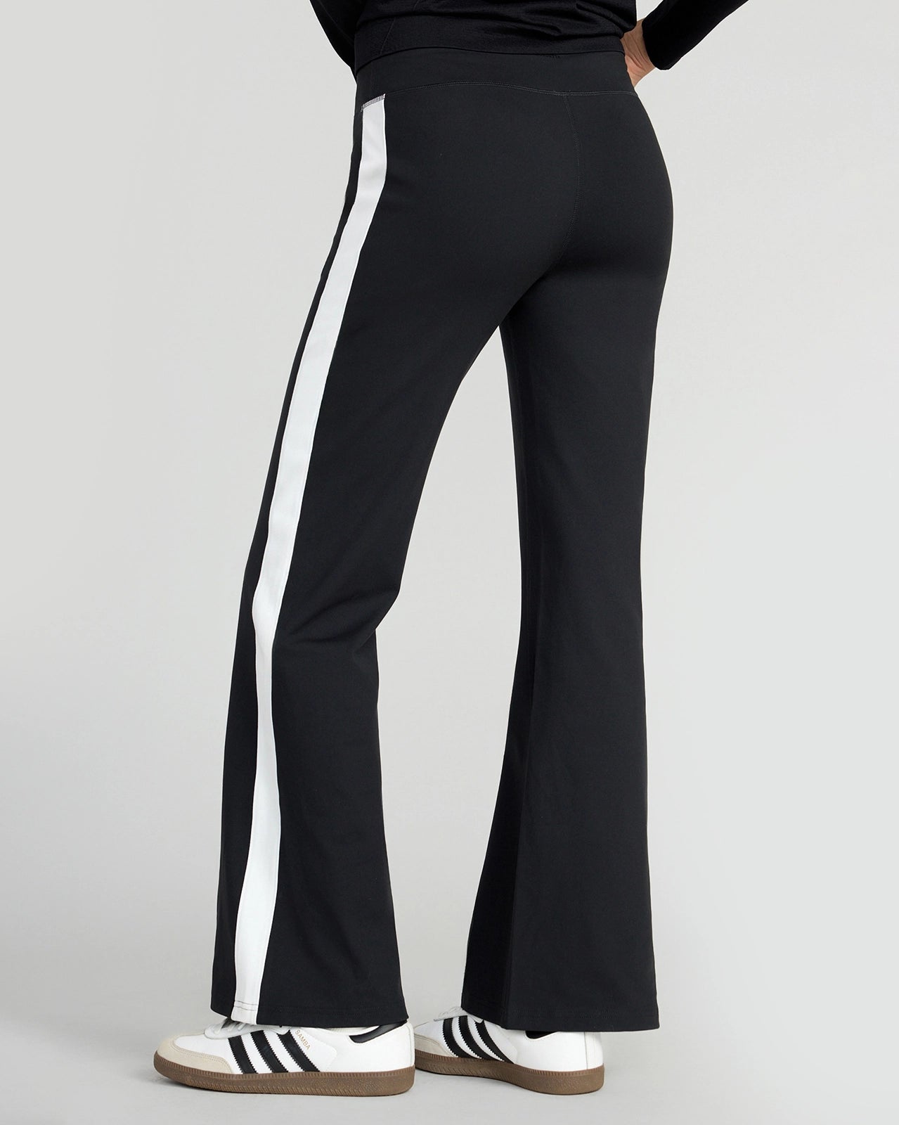 The Stretch GRS Certified Recycled Poly Flared Pant - Black & White