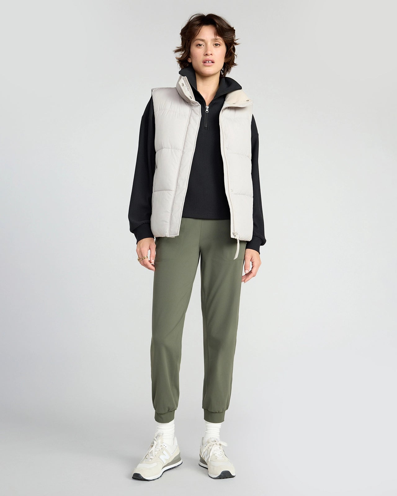 The Buttery Soft GRS Certified Recycled Nylon Mixed Media Jogger - Kambaba Green