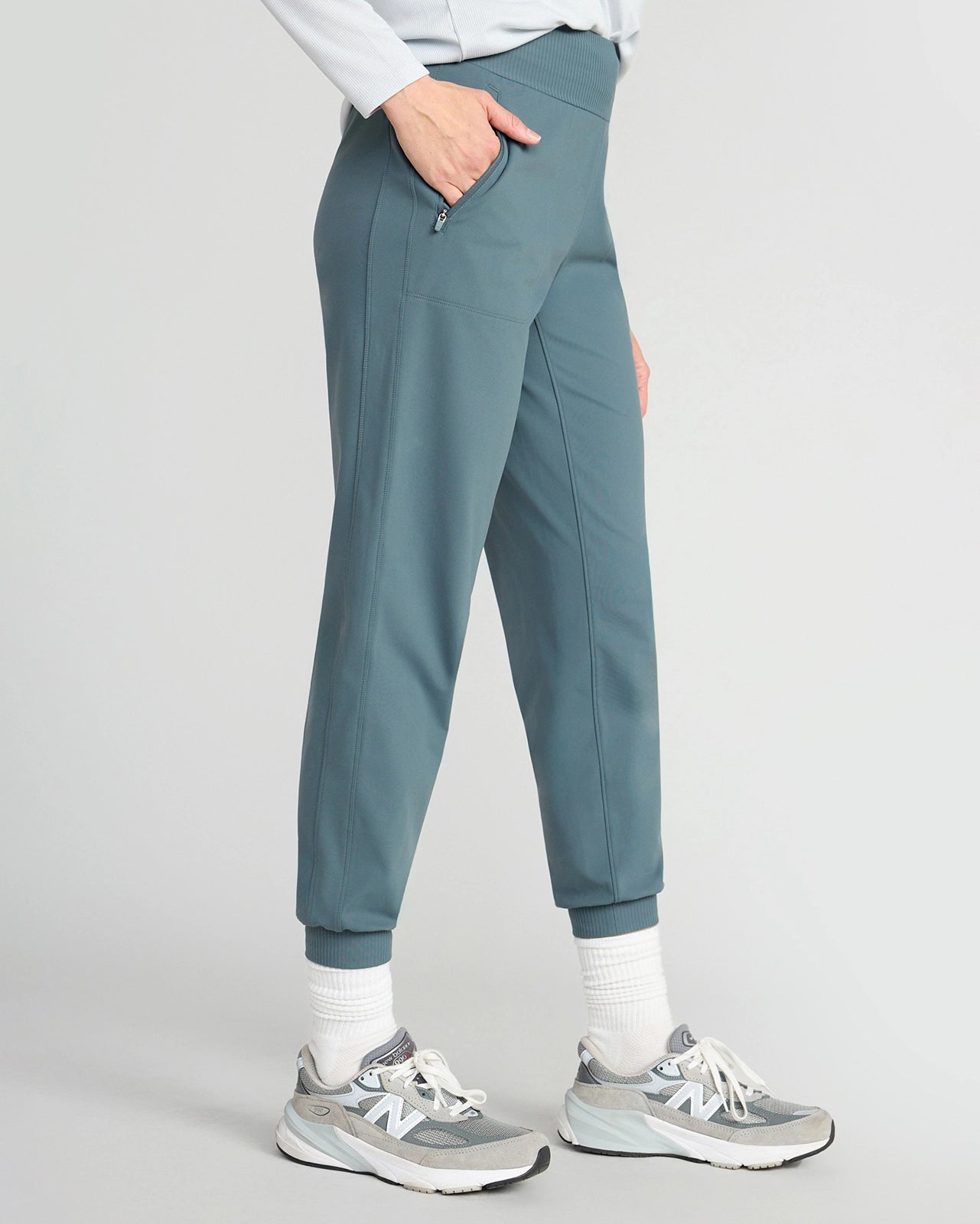 The Buttery Soft GRS Certified Recycled Nylon Mixed Media Jogger - Dark Slate