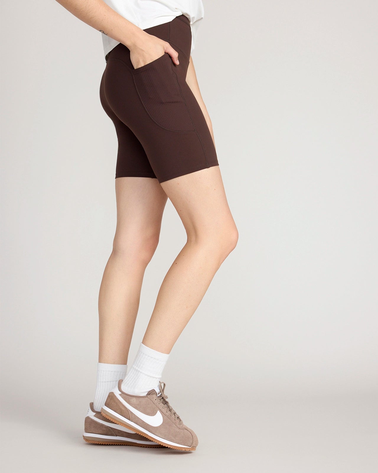 The Active GRS Recycled Nylon Curved Seams Biker Short