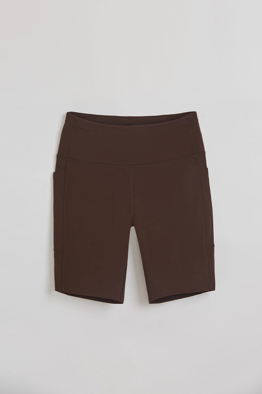 The Active Curved Seams Biker Short - Brown