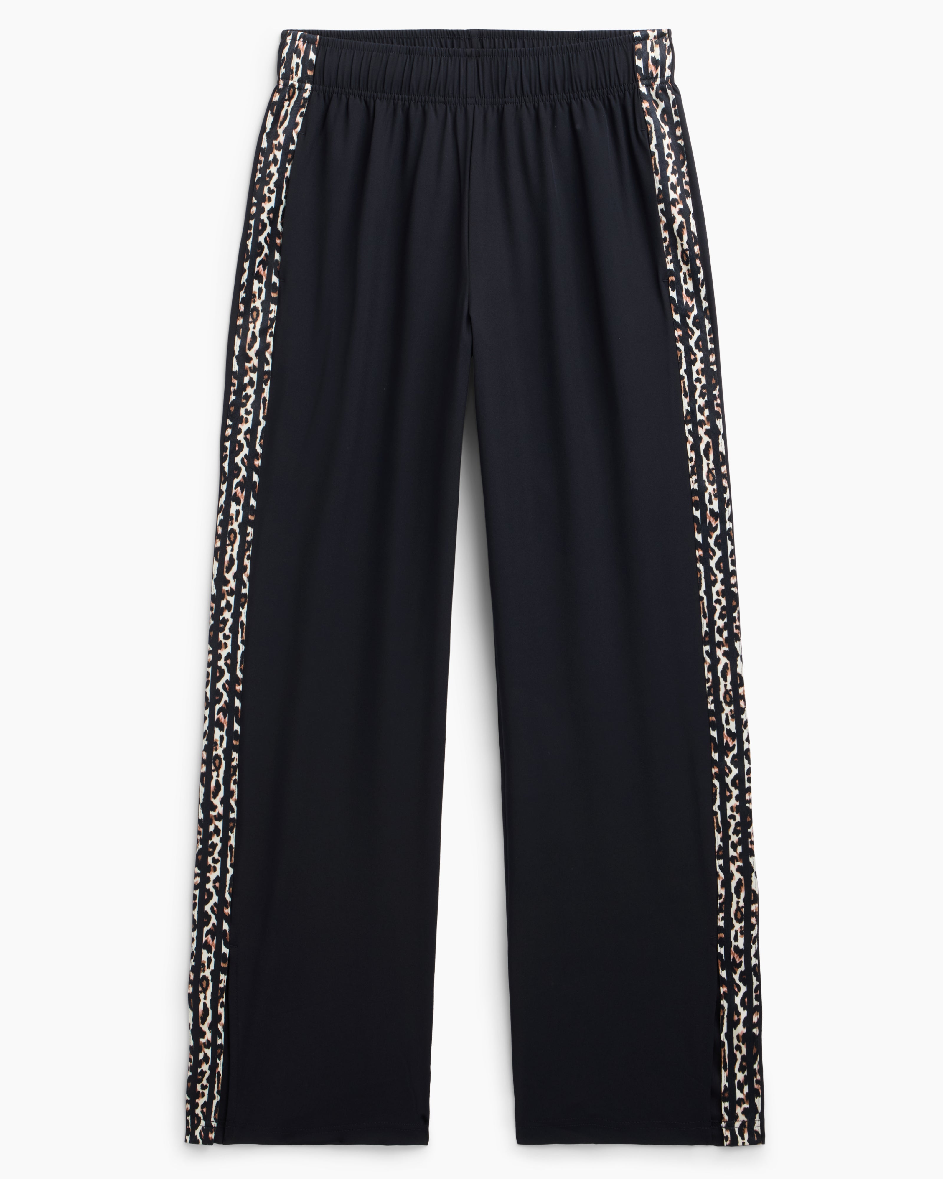 The Stretch Lightweight Striped Tape Wide-Leg Pant - Black