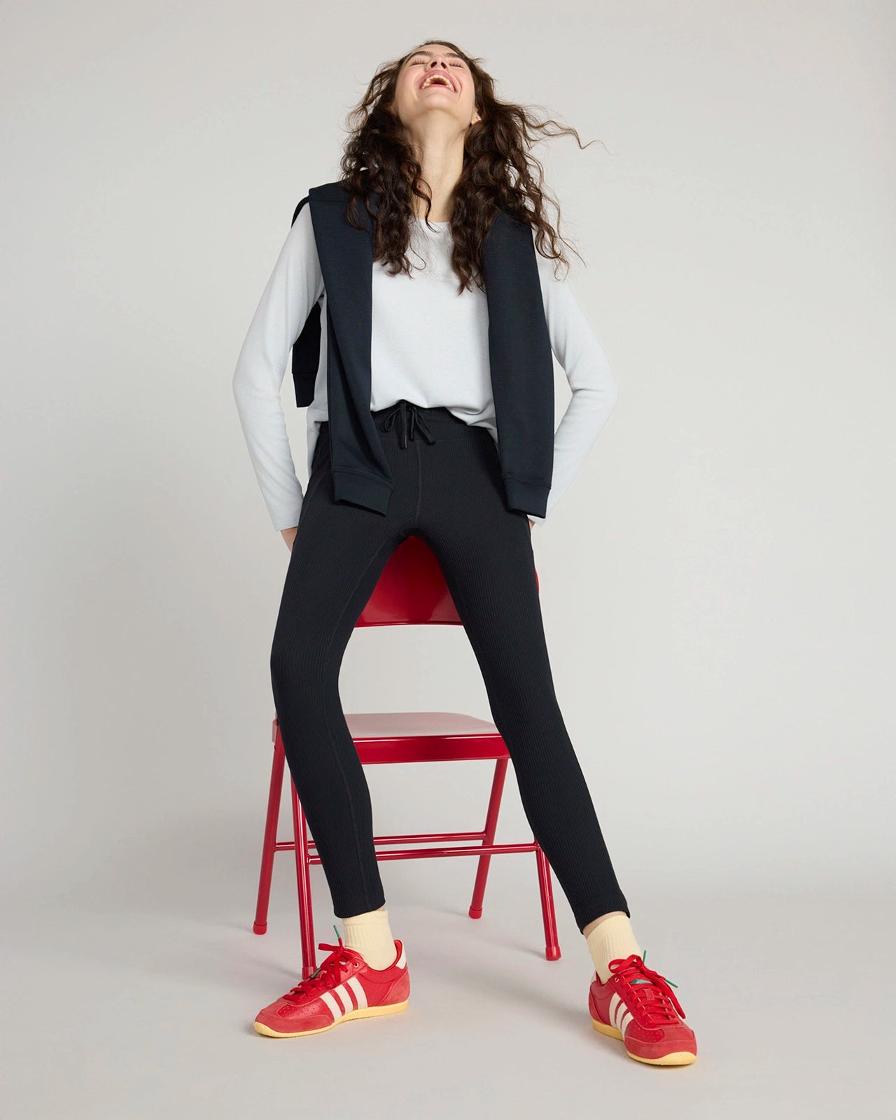 The Ribbed GRS Certified Recycled Poly Cold Gear Legging - Black