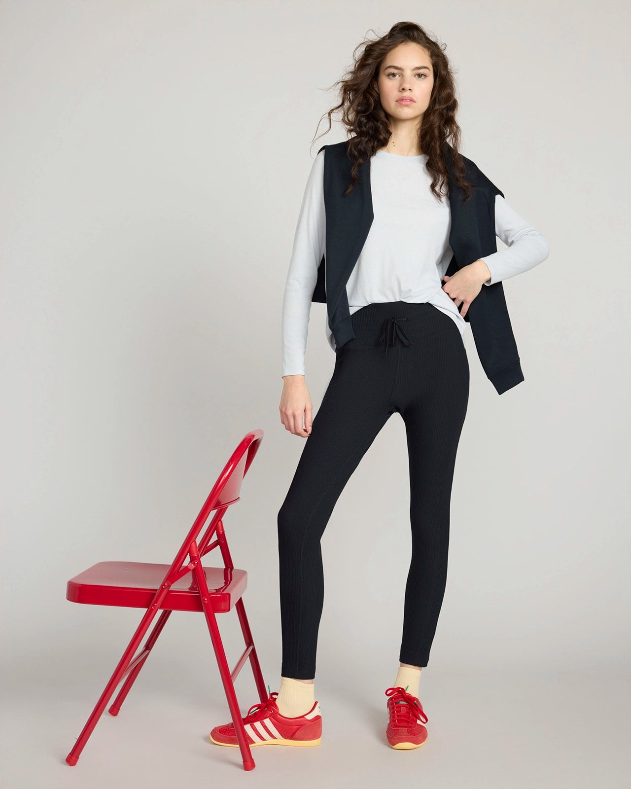 The Ribbed GRS Certified Recycled Poly Cold Gear Legging - Black