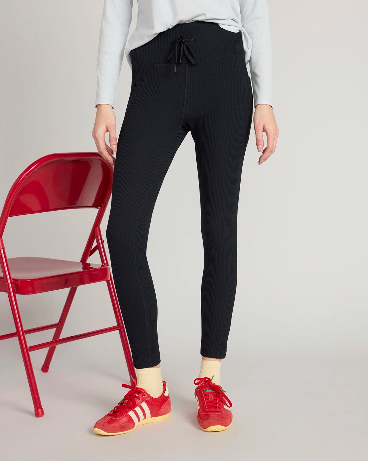 The Ribbed GRS Certified Recycled Poly Cold Gear Legging - Black