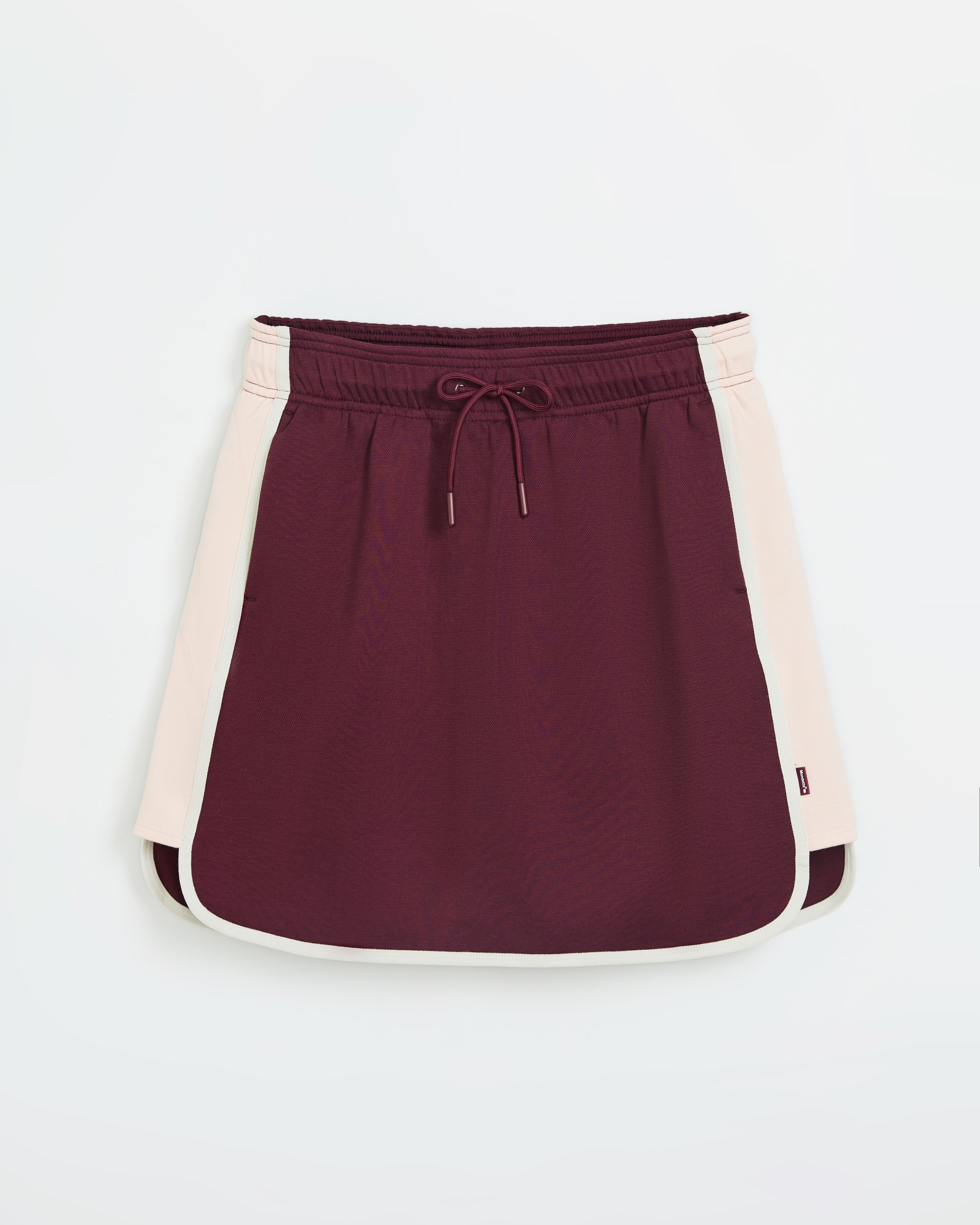The Active Contrast Panel Pique Skort - Burgundy