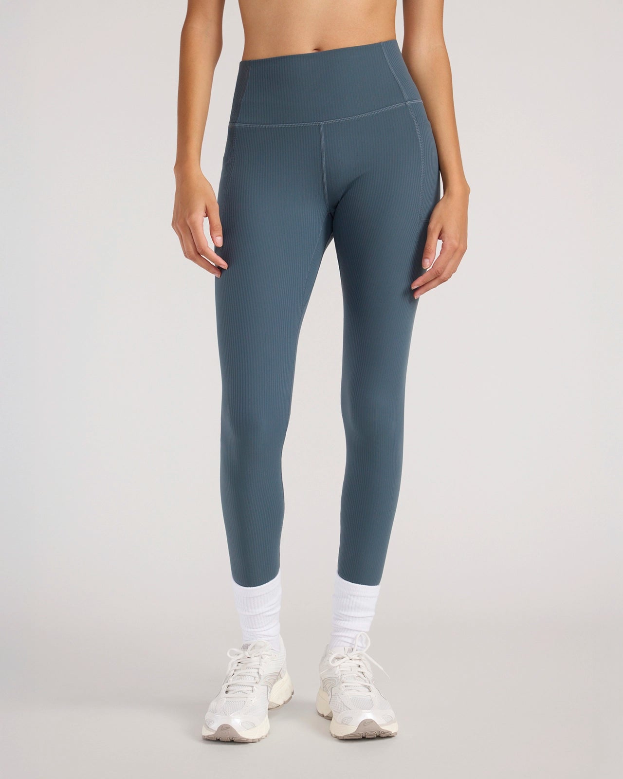The Active Ribbed Legging - Dark Slate