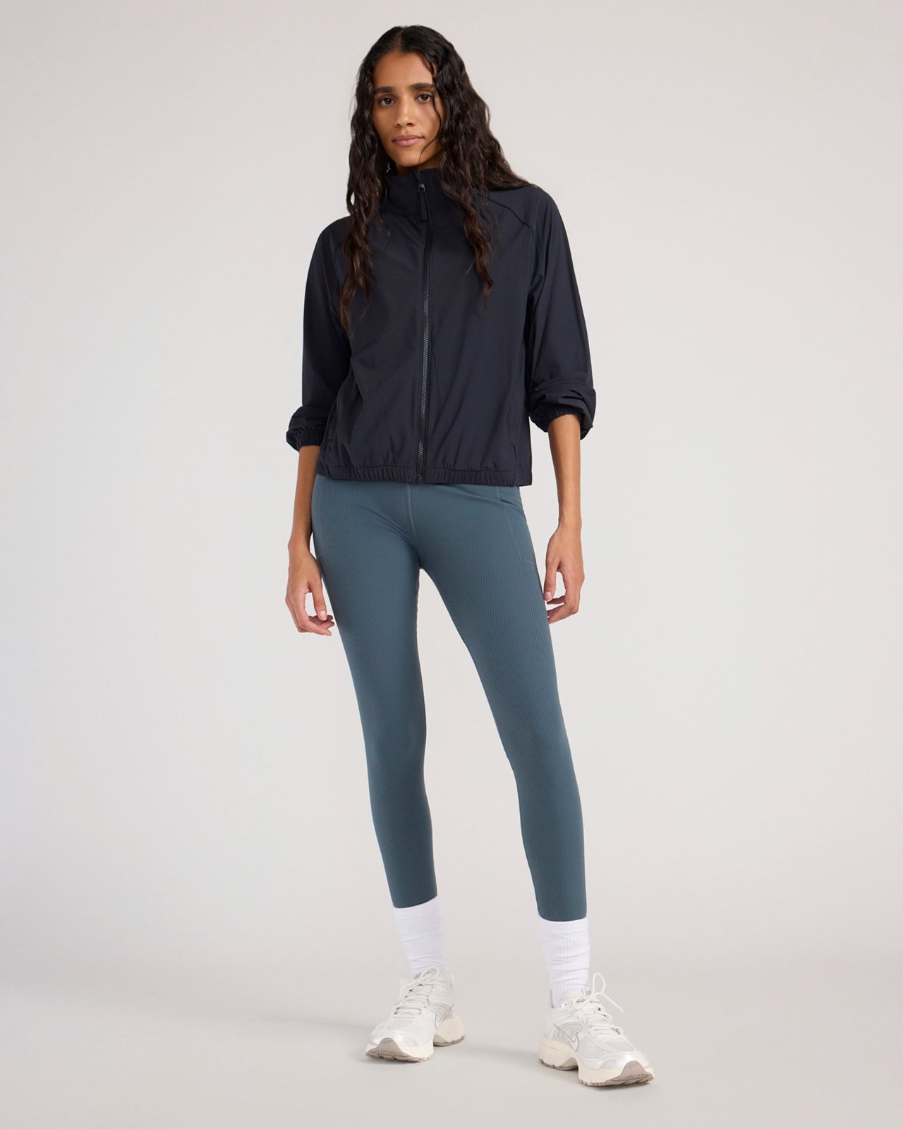 The Active Ribbed Legging - Dark Slate