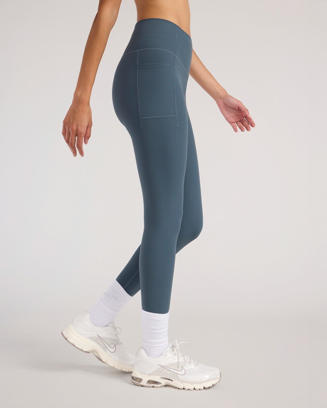 The Active Ribbed Legging - Dark Slate