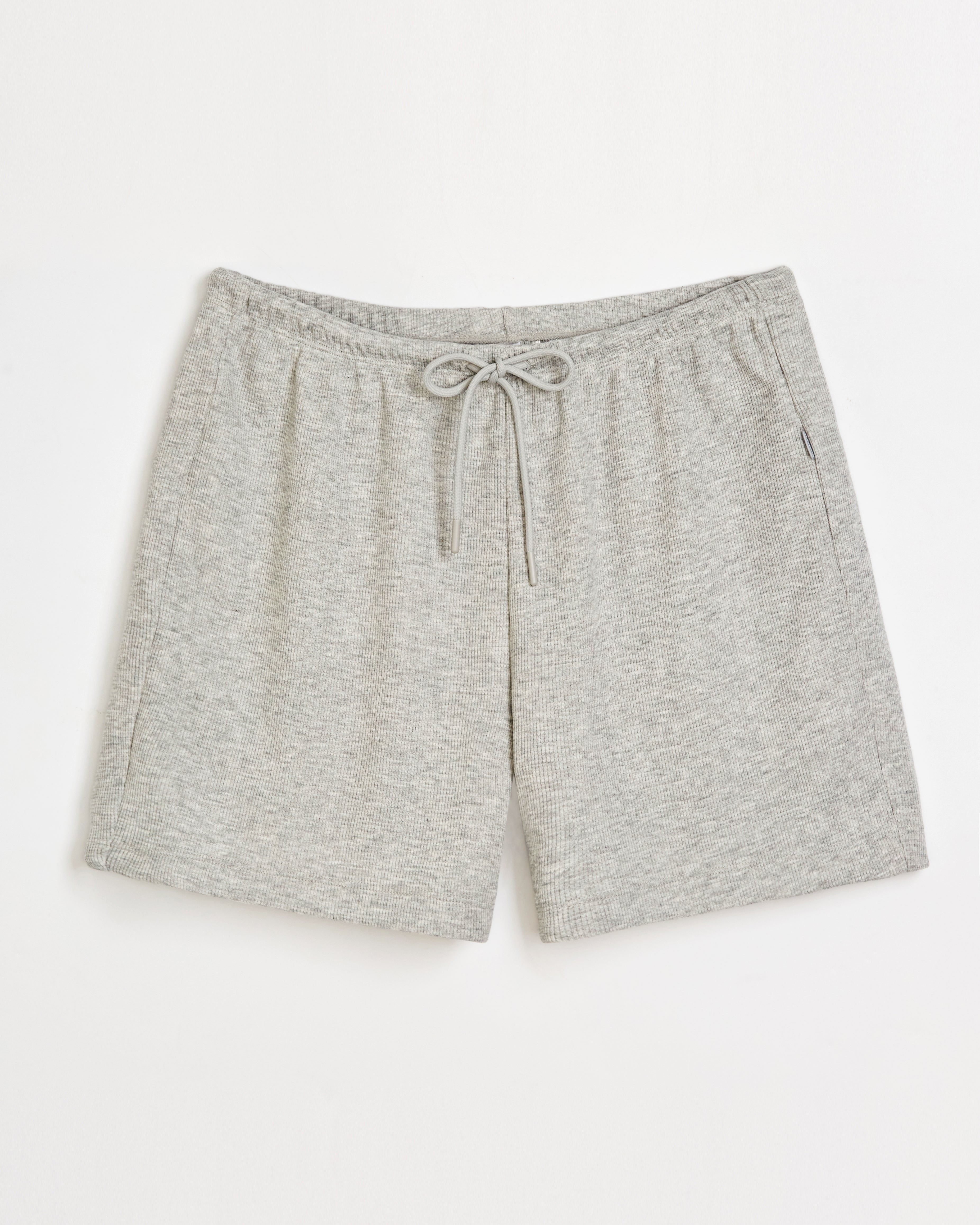 The Organic Cotton Club Waffle Short - Light Heather Grey
