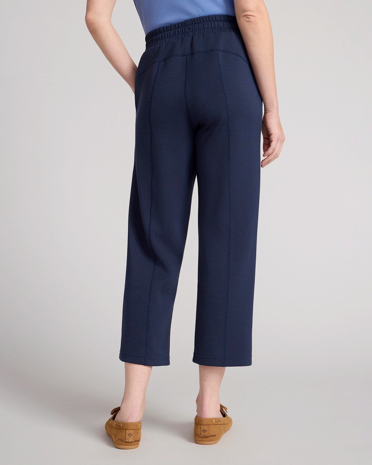 The Soft Luxe GRS Certified Recycled Poly TENCEL™ Modal Tech Fleece Capri - Navy Blazer