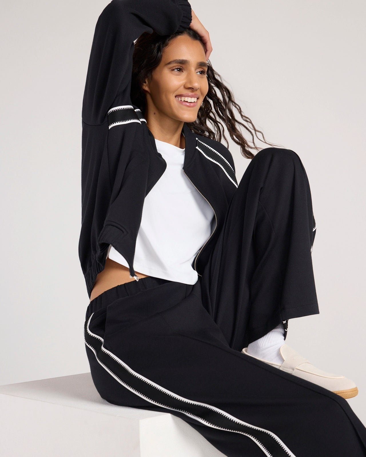 The Soft Luxe Organic Cotton Wide Leg Pant - Black