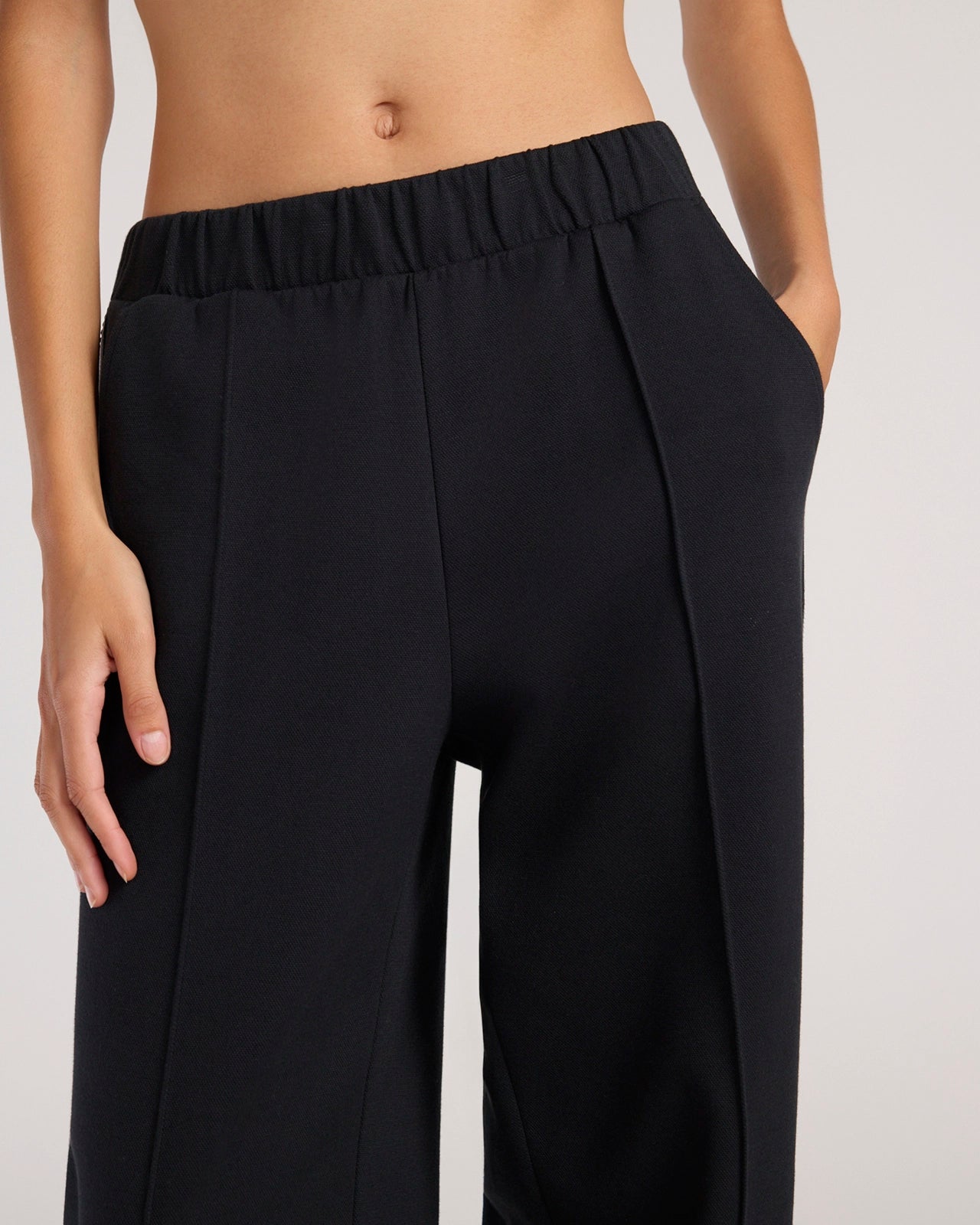 The Soft Luxe Organic Cotton Wide Leg Pant - Black