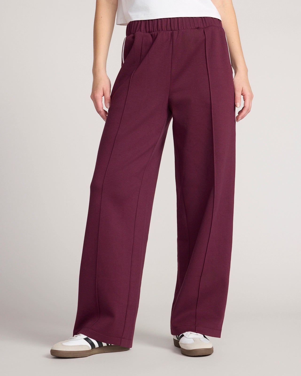 The Soft Luxe Organic Cotton Wide Leg Pant - Dark Red