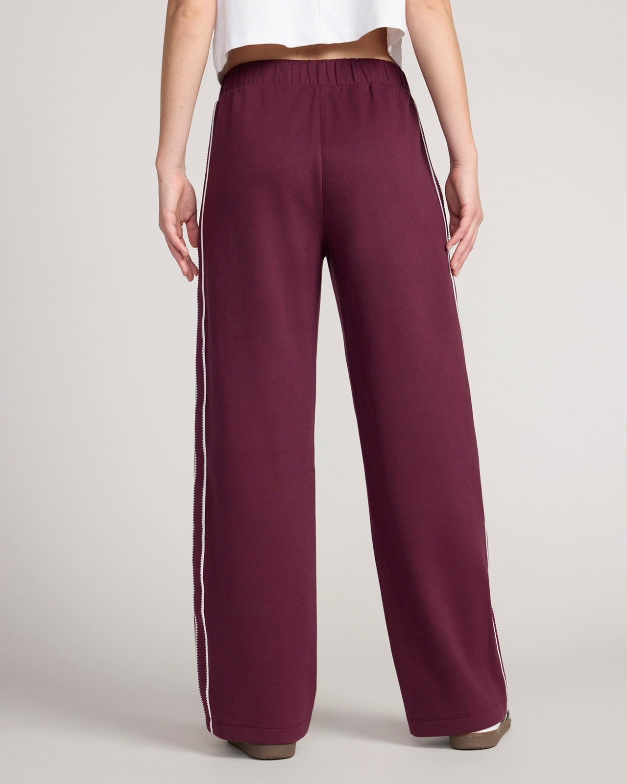 The Soft Luxe Organic Cotton Wide Leg Pant - Dark Red