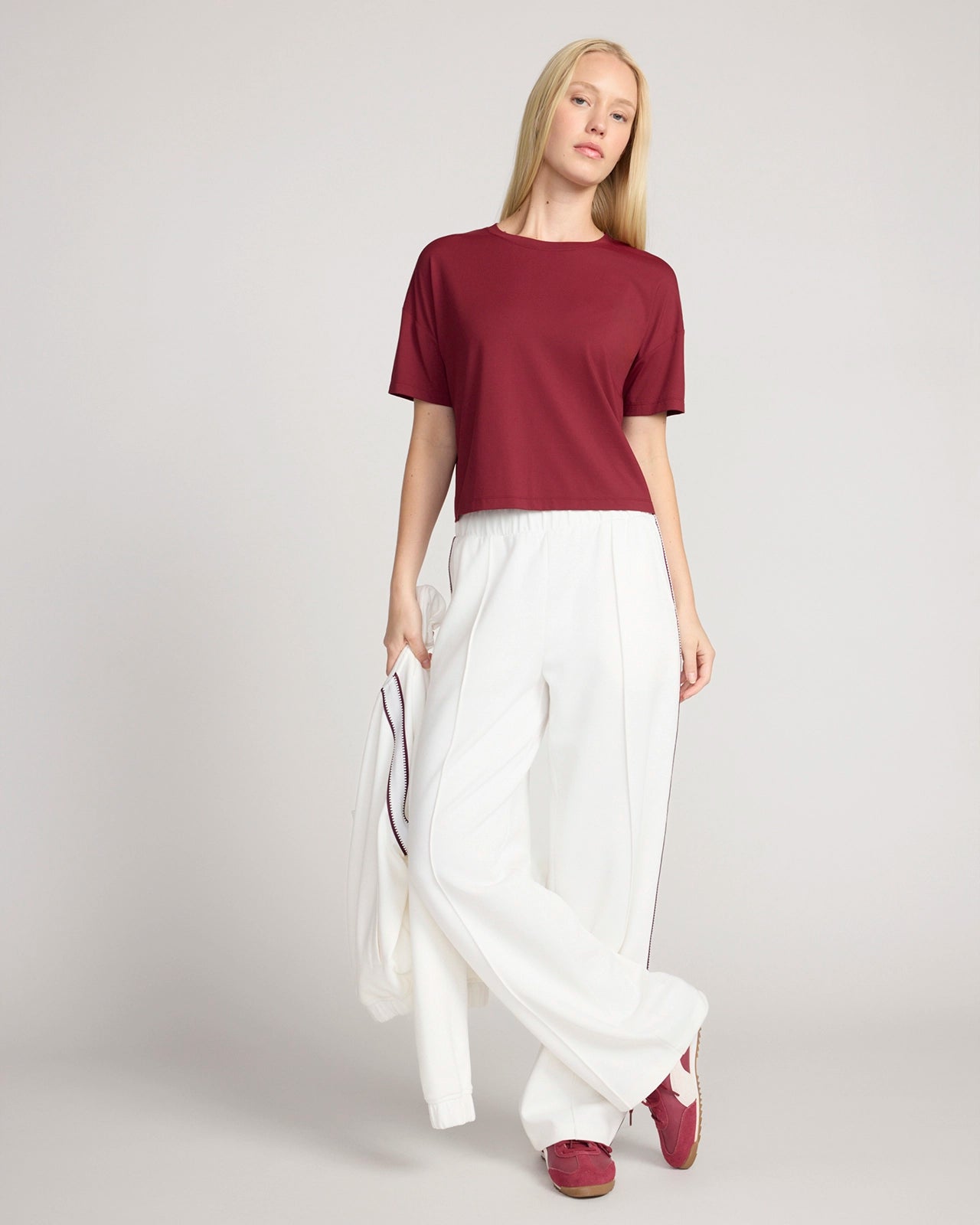 The Soft Luxe Organic Cotton Wide Leg Pant - Cream