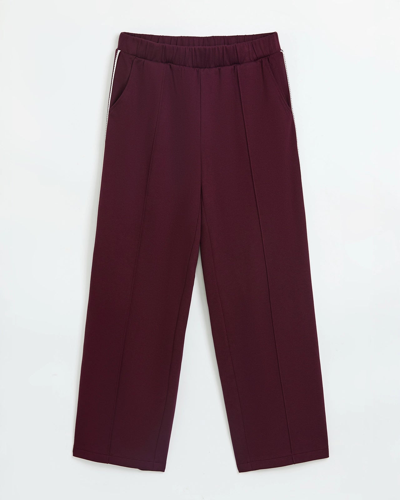 The Soft Luxe Organic Cotton Wide Leg Pant - Dark Red