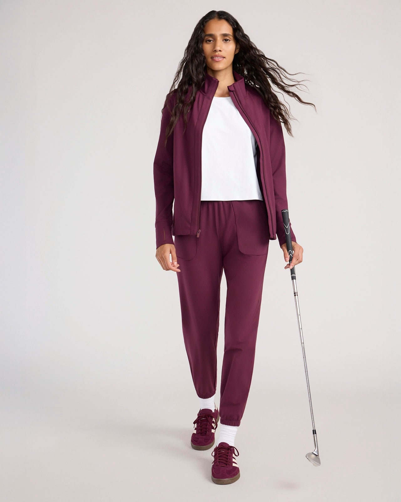 The Soft Stretch Peached Relaxed Jogger - Fig Purple