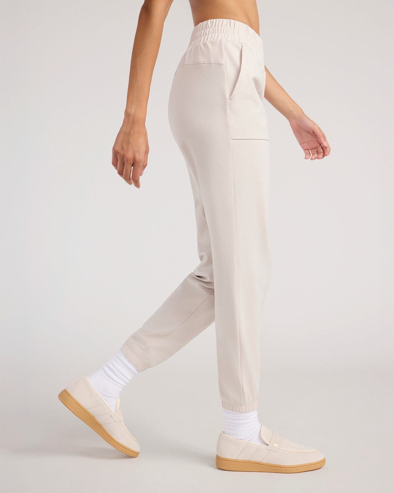 The Soft Stretch Peached Relaxed Jogger - Pumice Stone Beige