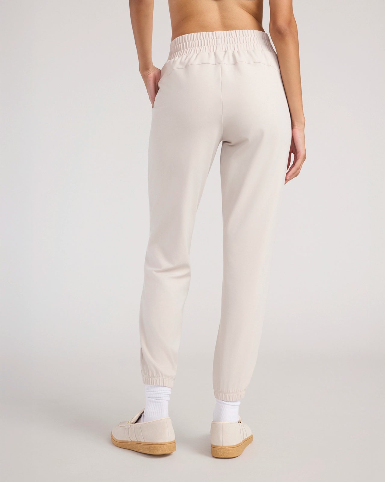 The Soft Stretch Peached Relaxed Jogger - Pumice Stone Beige