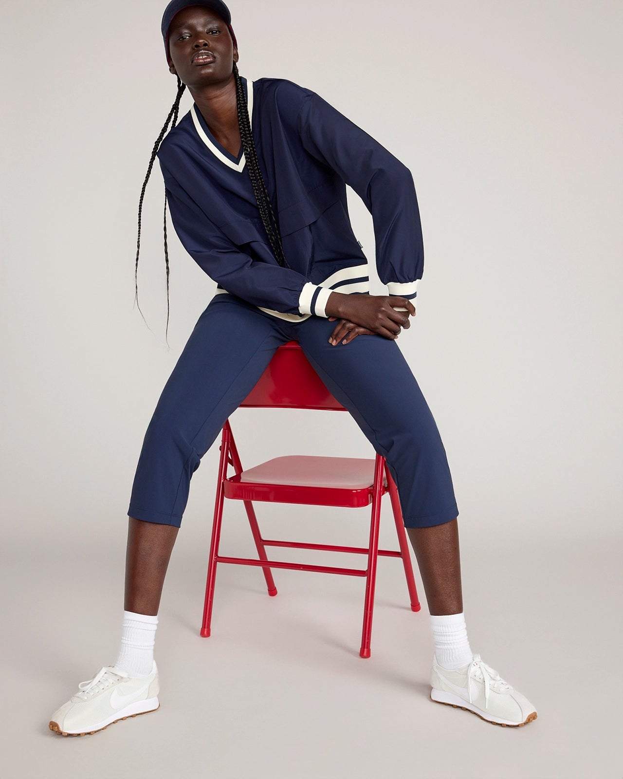 The Active GRS Certified Recycled Nylon Cropped Pant - Navy Blazer