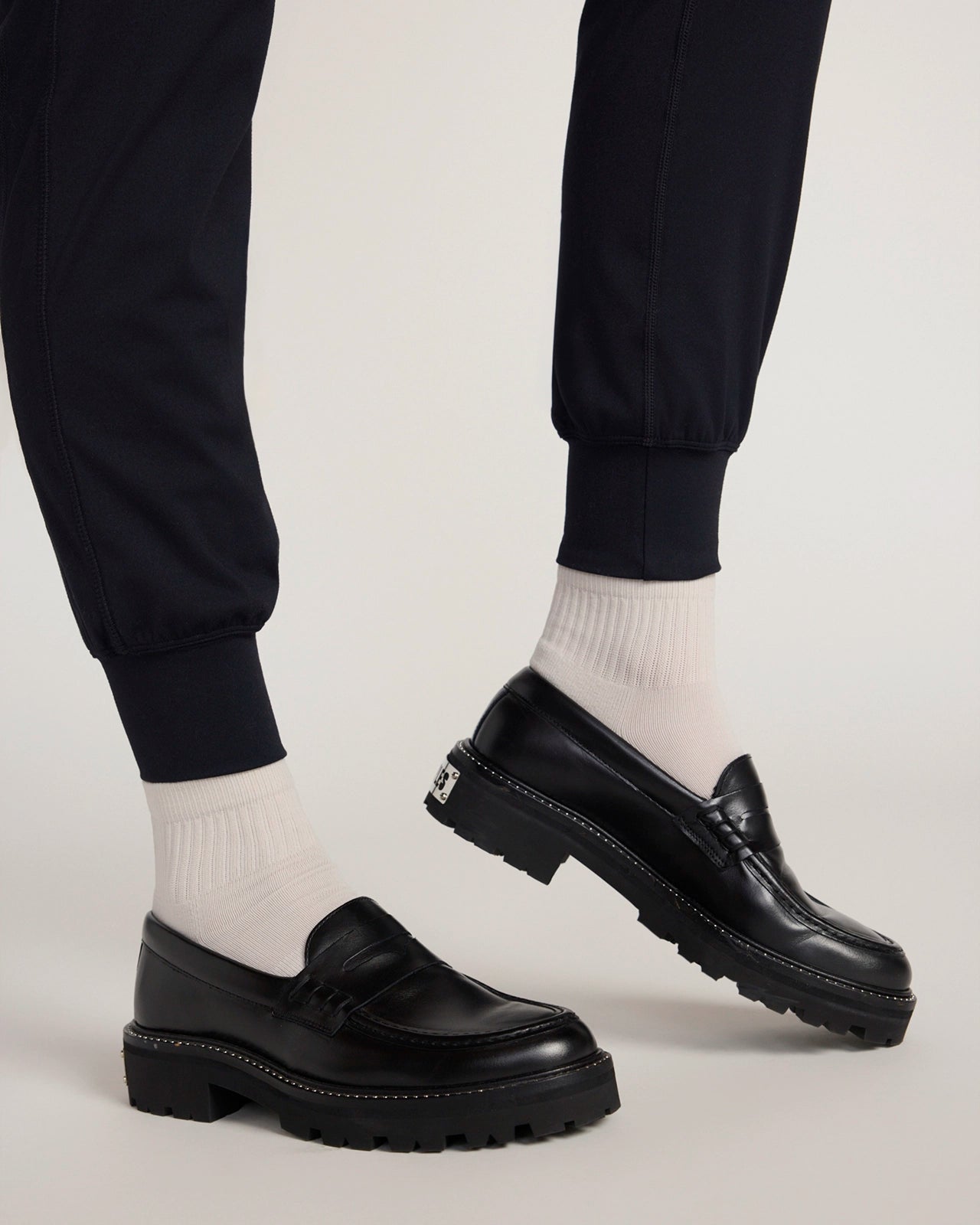 The Active Peached Interlock Jogger - Black