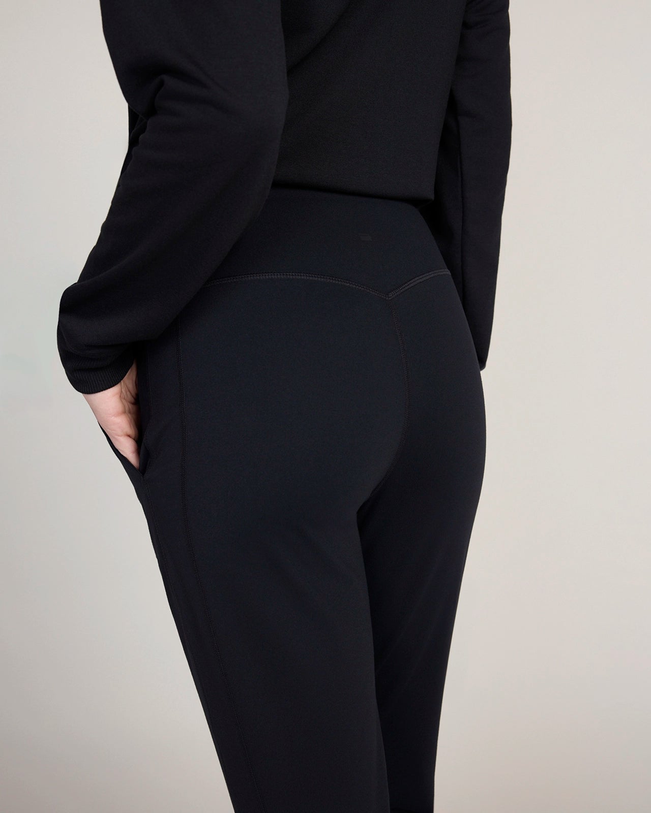 The Active Peached Interlock Jogger - Black