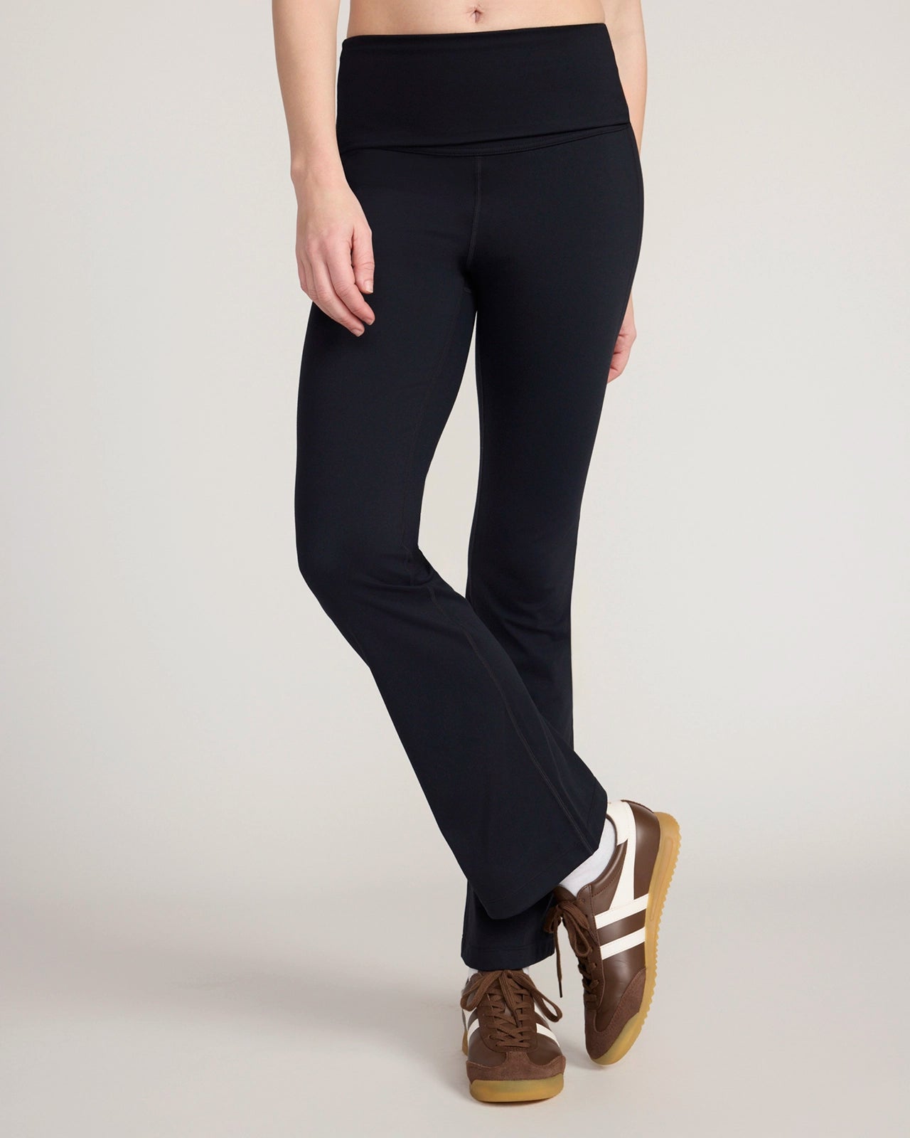 The Active Foldover Flare Legging - Black